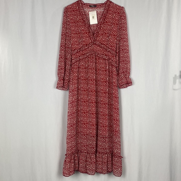 Melody Red and White Capri Midi Dress NWT - Picture 3 of 16